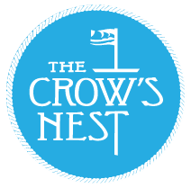 blue circle logo for 'The Crow's Nest'